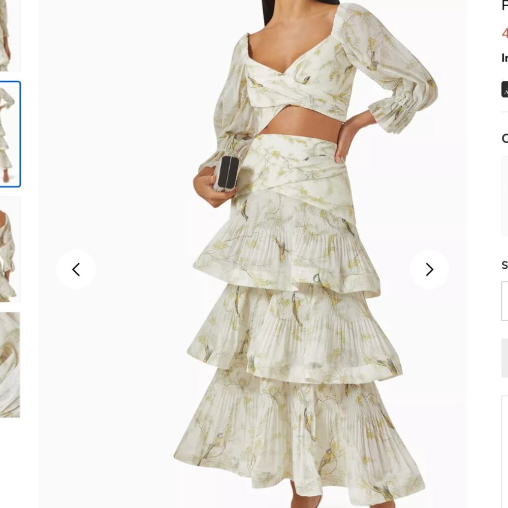 Zimmermann PLEATED TOP + BOTTOM in Acacia Bird pattern